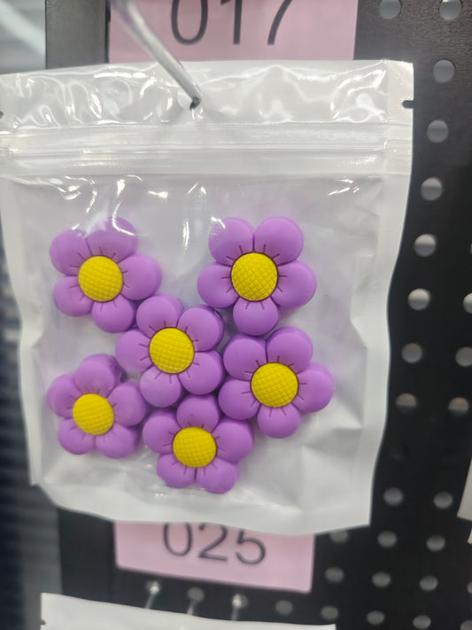 17 Purple sunflower 6pcs