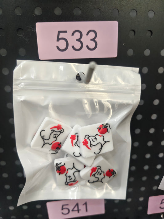 533 Snow white 6pcs
