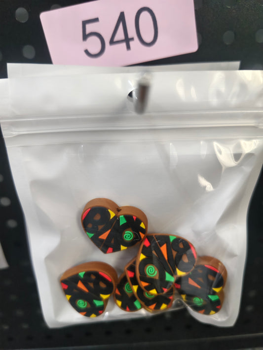 540 Black heart 6pcs